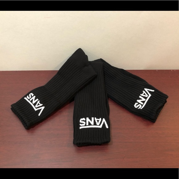 Vans Crew Socks, Black, 3 Pack - Picture 5 of 7